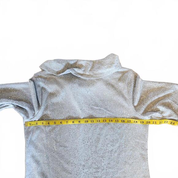 Adrienne Vittadini Shimmering Silver Cowl Neck Sweater Top Large - Picture 8 of 8